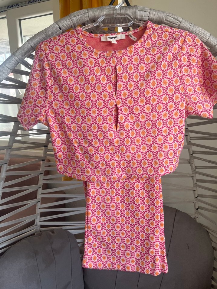 Pembe Desenli Bohem altı üstlü takım - Görsel 2