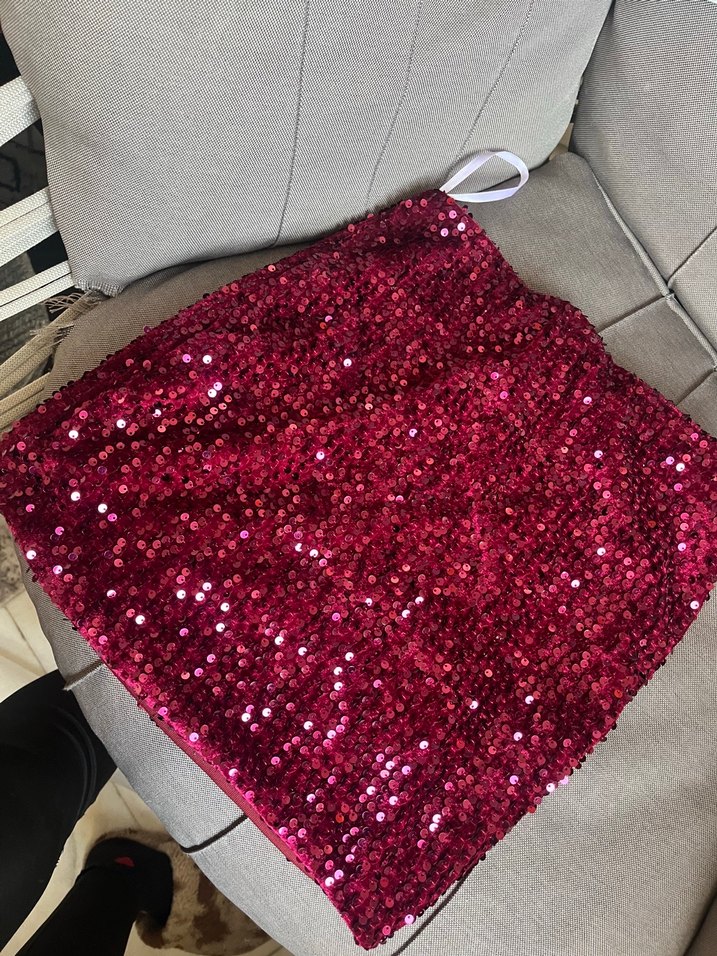 Pembe Payetli Midi Mini Etek - Görsel 3