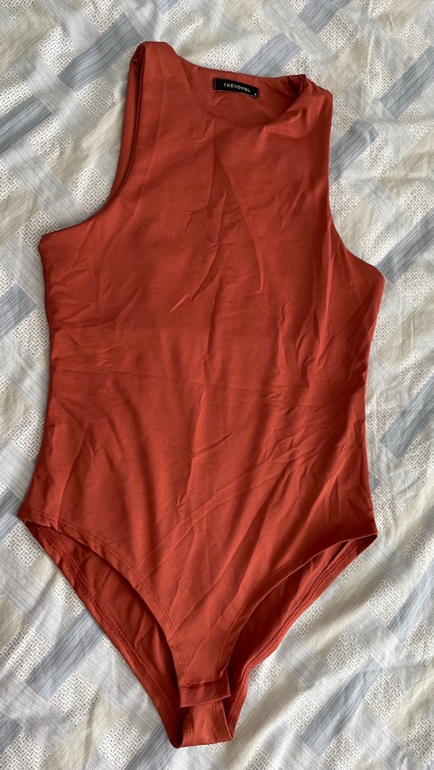 Tarçın çıtçıtlı örme body - Görsel 2