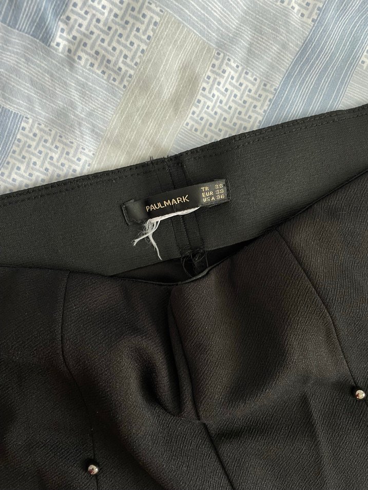 Paul mark siyah yırtmaçlı ince pantolon - Görsel 4