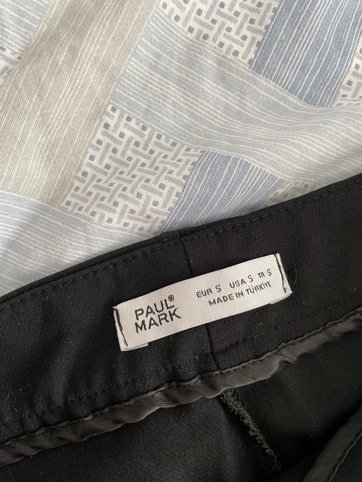 Paul mark siyah dar paça kumaş pantolon - Görsel 3