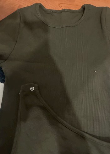 Kahverengi Kısa Kollu Hamile Tişörtü - Görsel 3