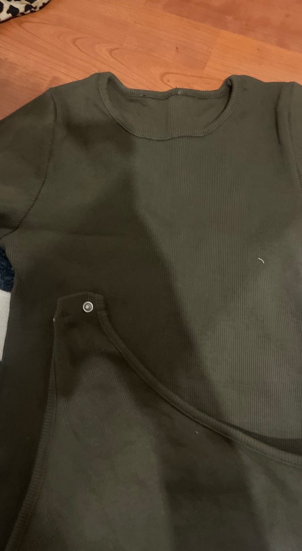 Kahverengi Kısa Kollu Hamile Tişörtü - Görsel 3