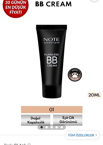 Note 3in1 Glow Skin SPF50 Açık Ton BB Krem - Görsel 4