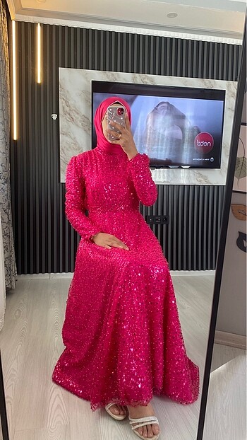 xl Beden pembe Renk Abiye
