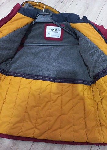 Bordo Erkek Çocuk Kürklü Street Wear Mont - Görsel 5