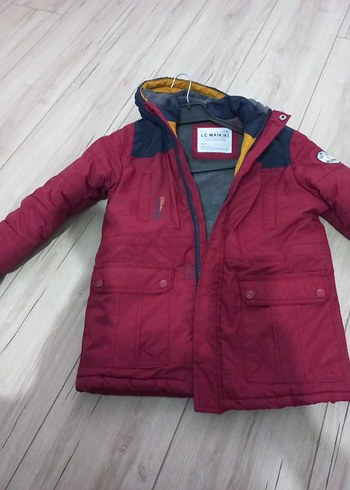 Bordo Erkek Çocuk Kürklü Street Wear Mont - Görsel 2