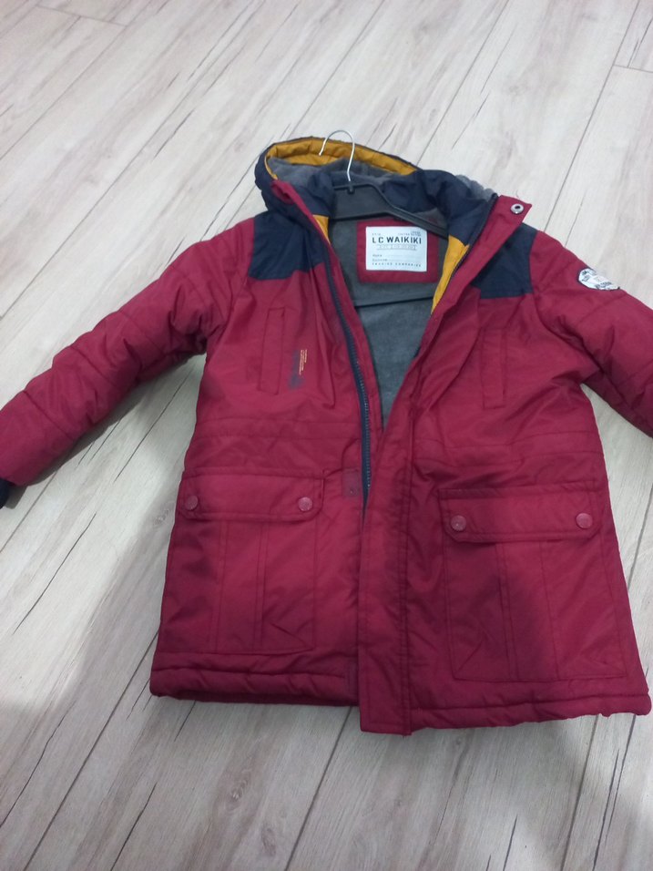 Bordo Erkek Çocuk Kürklü Street Wear Mont - Görsel 2