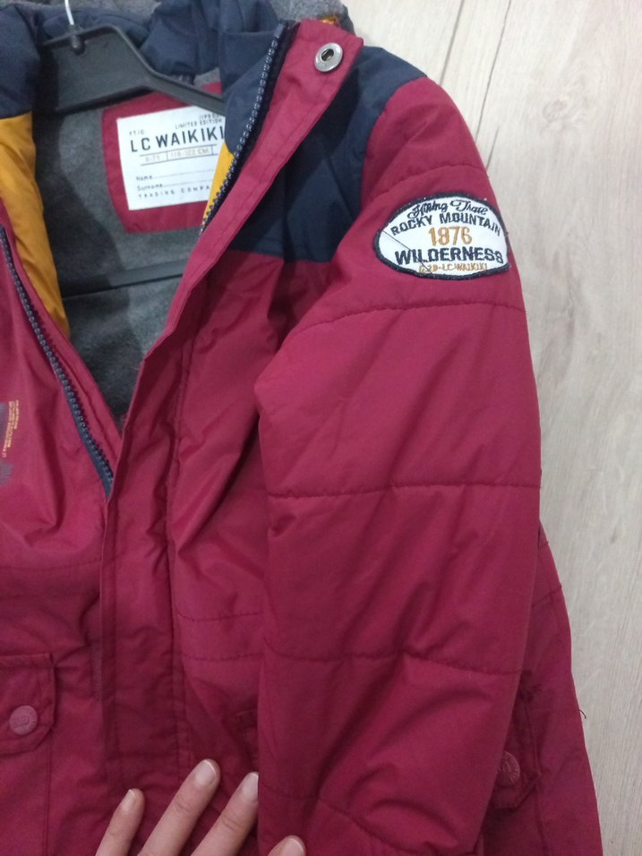 Bordo Erkek Çocuk Kürklü Street Wear Mont - Görsel 3