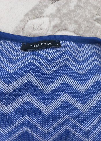 Mavi Uzun Kollu Örgü Triko Kadın Kazak - Görsel 5