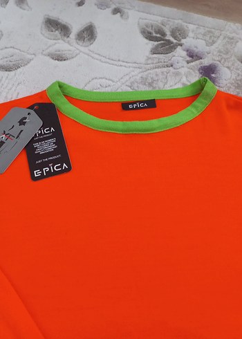 Uzun Kollu Turuncu Kadın Sweatshirt - Görsel 2