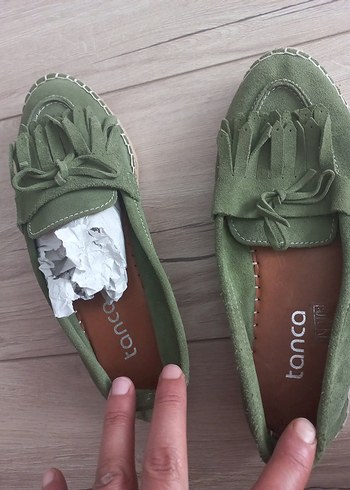 Yeşil Süet Püsküllü Kadın Dolgu Topuk Espadril - Görsel 6