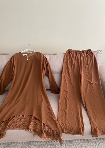 38 Beden camel Renk Uzun Kollu taba Kadın Tunik
