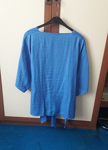 xl Beden Mavi saten gömlek