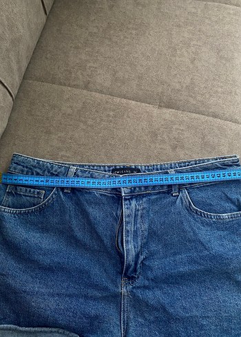 Düğmeli Kadın Mavi Mini Denim Şort - Görsel 4