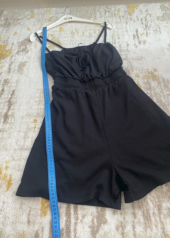 Siyah Mini Kısa Tulum - Görsel 3