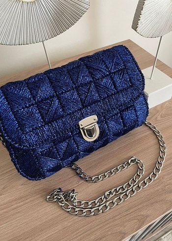 Zincir Detaylı Siyah Örgü Kadın Çanta - Görsel 7