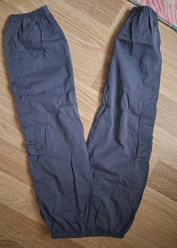 Erkek Çocuk Gri Bol Kesim Kargo Pantolon - Görsel 3