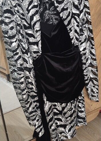 Raisa Vanessa Gümüş rengi Abiye - Görsel 3