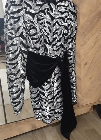 Raisa Vanessa Gümüş rengi Abiye - Görsel 4