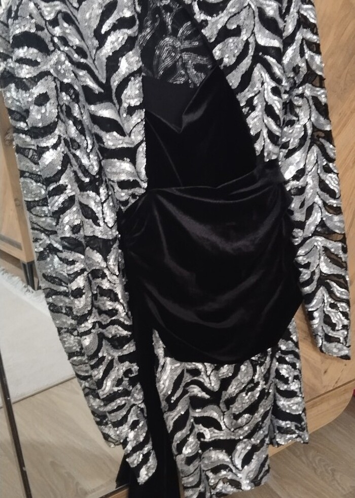 Raisa Vanessa Gümüş rengi Abiye - Görsel 3