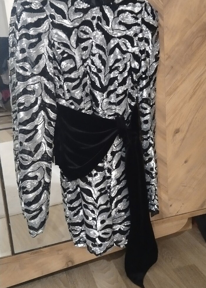 Raisa Vanessa Gümüş rengi Abiye - Görsel 4