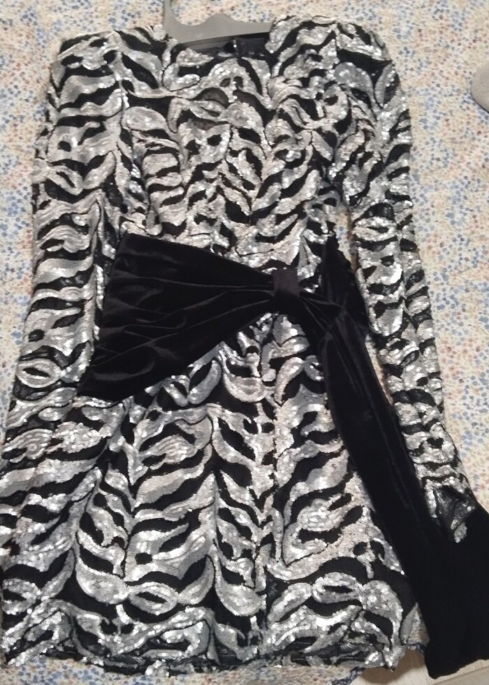 Raisa Vanessa Gümüş rengi Abiye - Görsel 5