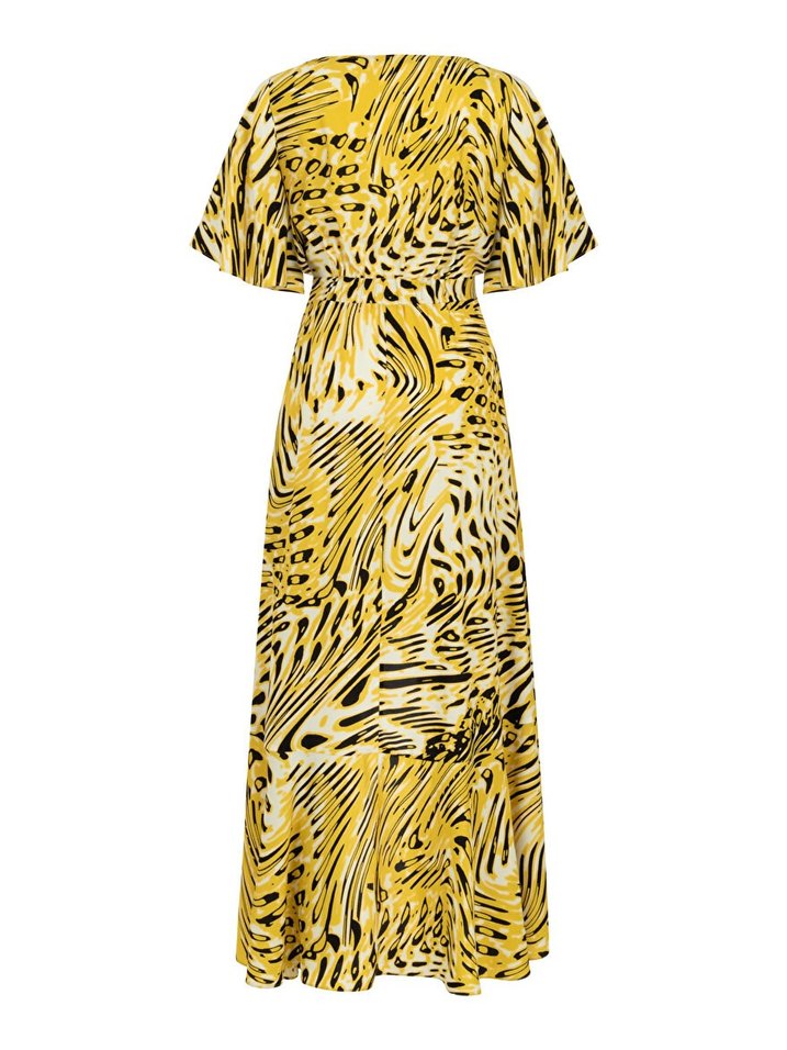 Nocturne Sarı Zebra Desenli Uzun Bohem Elbise - Görsel 3