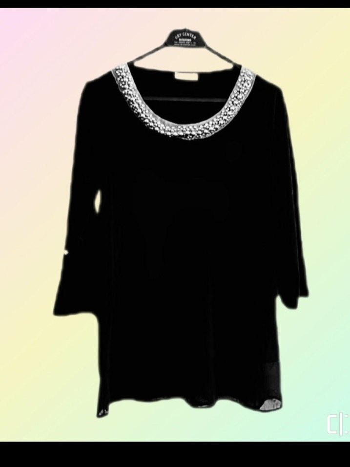 Busem collektion Boncuk İşlemeli Siyah Kadın Bluz - Görsel 2