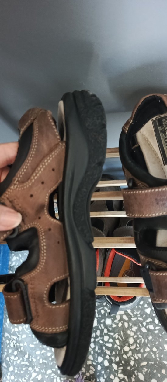 Kahverengi Deri Tokalı Erkek Sandalet - Görsel 2