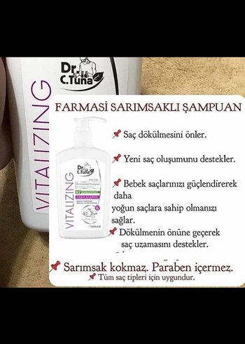 Dr. C. Tuna Sarımsak & Kapiksil Canlandırıcı Şampuan 225 ml - Görsel 3