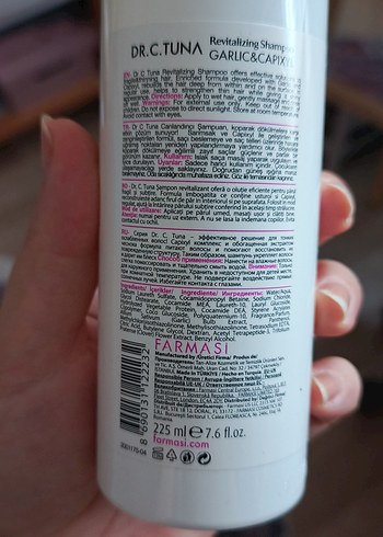 Dr. C. Tuna Sarımsak & Kapiksil Canlandırıcı Şampuan 225 ml - Görsel 2