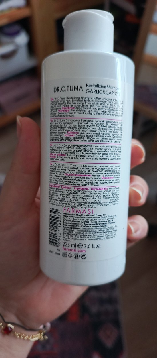 Dr. C. Tuna Sarımsak & Kapiksil Canlandırıcı Şampuan 225 ml - Görsel 2