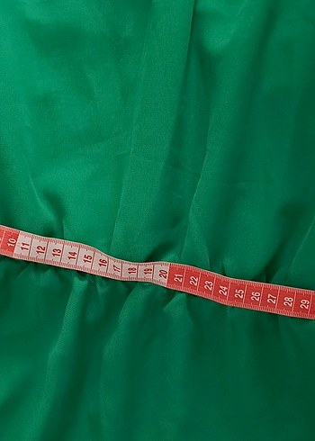 Yeşil Drapeli Uzun Straplez Elbise - Görsel 7