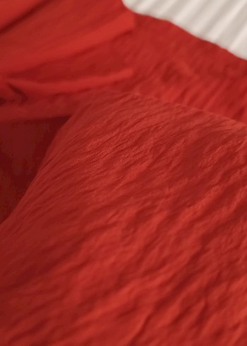 Kırmızı Keten Kadın Şal - Görsel 3