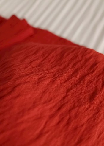 Kırmızı Keten Kadın Şal - Görsel 2