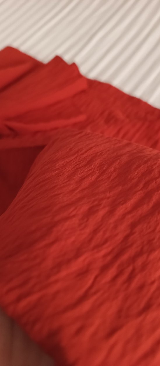 Kırmızı Keten Kadın Şal - Görsel 3