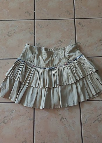 diğer Beden Keten Kumaş Pilili Hamile Midi Etek