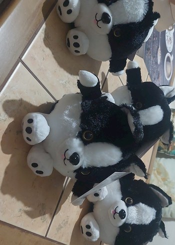 Beden Siyah Beyaz Peluş Köpek Oyuncak
