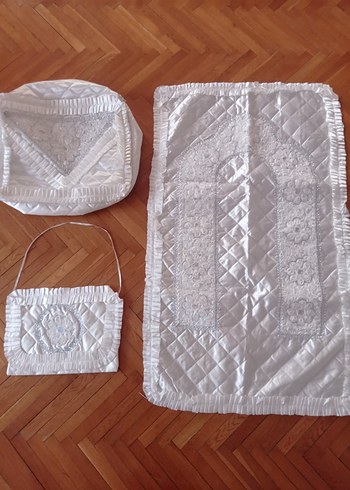 Dantel İşlemeli Beyaz Geleneksel El Yapımı Set