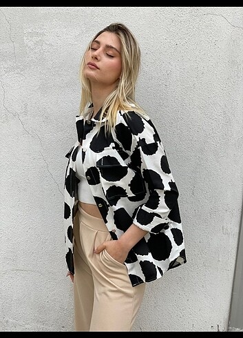 40 Beden Gabardin gömlek ceket 