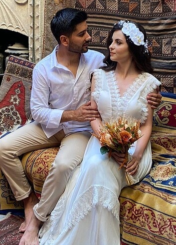 36 Beden beyaz Renk Nikah dış çekim için oldukça uygun uçuş uçuş çok şık elbise