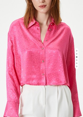 Koton Pembe Düğmeli Uzun Kollu Kadın Gömlek
