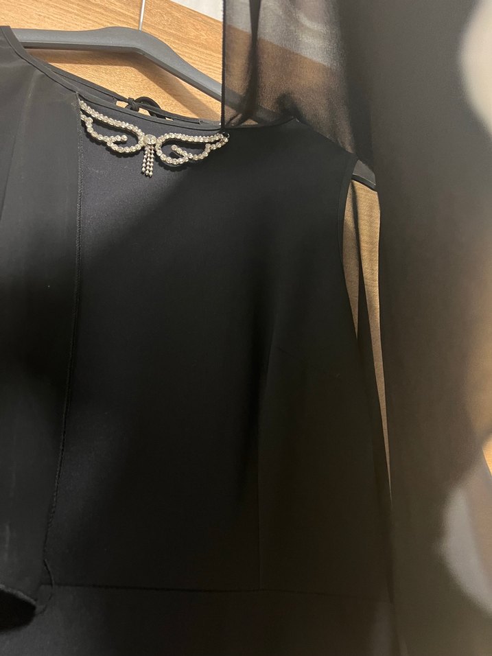 Siyah Uzun Kadın Abiye Elbise - Görsel 4