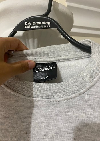 s Beden Gri Baskılı Salaş Kadın Sweatshirt