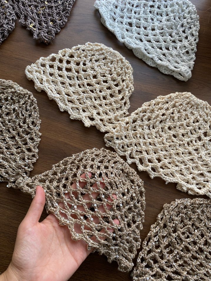 Bej Dantel Detaylı Örgü Bohem Saç Bandı - Görsel 2