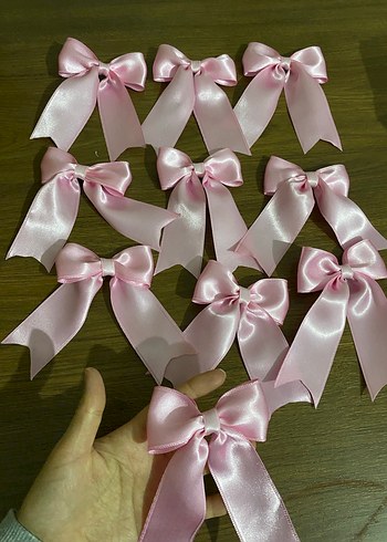 Pembe İpeksi Kurdeleli Saç Tokası - Görsel 5