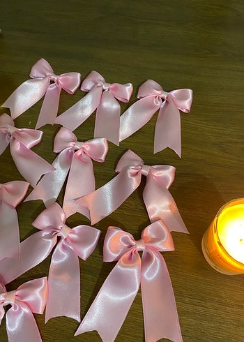 Pembe İpeksi Kurdeleli Saç Tokası - Görsel 2