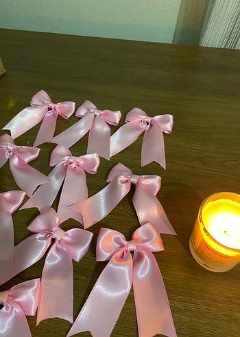 Pembe İpeksi Kurdeleli Saç Tokası - Görsel 3