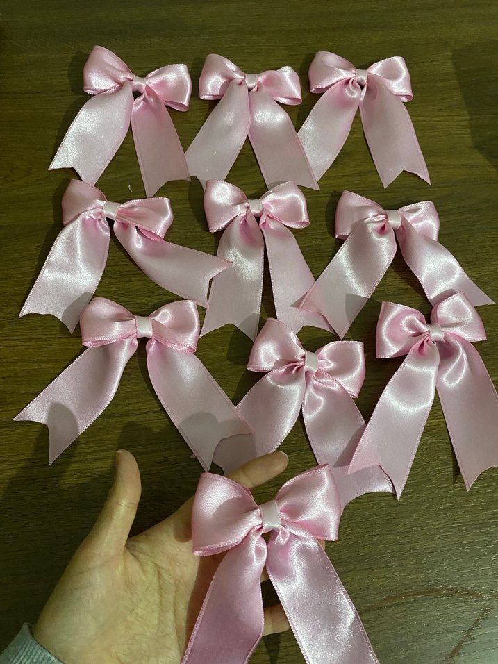 Pembe İpeksi Kurdeleli Saç Tokası - Görsel 5